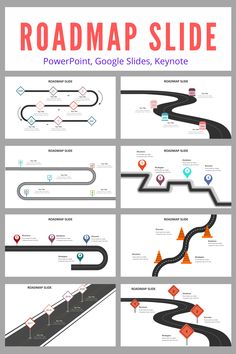 the roadmap slide presentation is shown with several different roads and points on it