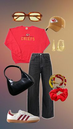 Super Bowl Day, Chiefs Super Bowl, University Outfit, Sporty And Rich, Day Outfit, Kansas City Chiefs, Super Bowl, Kansas City