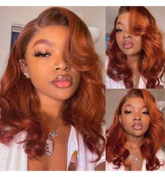 Trendy Hairstyles -Alipearl Hair 70s Birthday, Cheveux Oranges, Ginger Color, Ginger Hair Color, Style Basics, Colored Wigs, Burgundy Hair, Body Wave Wig, Real Hair