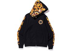 Shark Zip Up Hoodie, Bape Zip Up Hoodie, Bape Jacket, Bape Shoes, Bape Hoodie, Ape Bape, Yellow Hoodie, Y2k Outfits, Bathing Ape