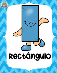 a blue rectangular object with the word rectanglee in it's center and an image