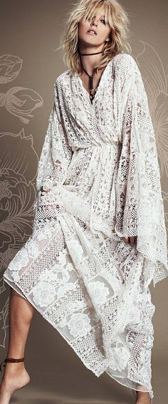 Free People Fashion Fotografie, Lace Kaftan, Kaftan Maxi Dress, Lace Kimono, Boho Lace, Dress Boho, Kaftan Dress