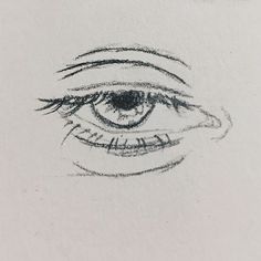 a drawing of an eye is shown in black and white