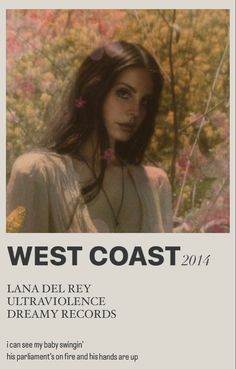 an advertisement for the west coast festival featuring a woman with long hair and flowers in her hair