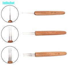 three different types of wood carving tools on a white background with instructions for how to use them