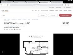 the floor plan for an apartment at 1800 third avenue, as seen on this website