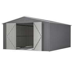 PRICES MAY VARY. MULTIPURPOSE STORAGE SHED: This vertical storage shed can be used as a garden shed, utility room, or tool store for storing yard tools, barbecue equipment, firewood, sports equipment, bicycles, swimming pool toys, holiday decorations, trash can debris, and swimming pool equipment. For your pet, this is also a warm home. Use this garden shed to ensure that everything you need is organized and within reach. Perfect for your courtyard, garden, and backyard. LARGE STORAGE SPACE: The overall size of storage shed is 133.68"L x 161.4"W x 80.76"H, allow for easy storage of larger items and provides more head room. Provide plenty of internal storage for your tools, furniture, and bicycles. Double doors and elevated height design also provide more convenience for your daily use. DUR 12x16 Storage Shed, Coal Shed Storage, Backyard Large, Swimming Pool Equipment, Beam Structure, Swimming Pool Toys, Metal Beam, Metal Storage Sheds, Yard Tools