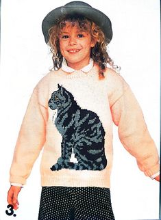 🌸 1990 4 Cat Sweaters Knitting Pattern 🌸 (Adults & Kids Sizes) 🌟 PDF AVAILABLE FOR DOWNLOAD 🌟 * Details: - Intarsia Knitting - Adult & Kid sizes available - Written instructions in English & French - Pattern Terms seem to be written in UK terms (cover says "Intarisa UK" but the back cover says " Instructions Printed in Canada" & "Cover Printed in the UK" (Please view photos on listing) - This is a copy of a vintage pattern in PDF form, available for download upon purchase, you will not recei Cat Sweater Knitting Pattern, Cat Knitting, Knit Sweater Pattern, Intarsia Knitting, Intarsia Patterns, French Pattern, Jumper Knitting Pattern, Jumper Patterns, Chart Pattern