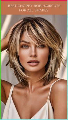 Looking for a stylish and versatile haircut that works with your face shape? Check out these stunning choppy bob haircuts! Perfect for all face shapes—round, oval, square, or heart-shaped—these layered and textured styles offer a fresh, modern look for 2024. Whether you're after a bold transformation or a subtle update, these choppy bobs provide the perfect balance of edge and elegance. Get ready to embrace a hairstyle that enhances your natural beauty! 💇‍♀️💖 Hair Pic, Κούρεμα Bob, Choppy Bob Haircuts, Haircuts For Medium Length Hair, Layered Haircuts For Medium Hair, Choppy Bob, Oval Face Hairstyles, Chin Length Hair, Messy Short Hair