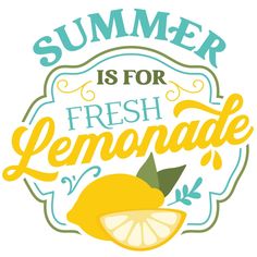 an orange with the words summer is for fresh lemonade