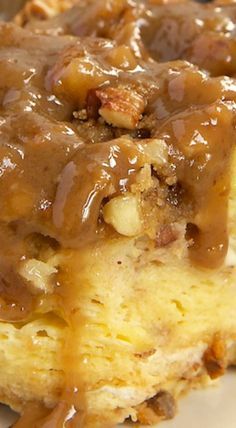 a close up of food on a plate with gravy