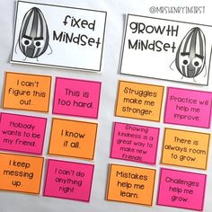 several sticky notes with different words on them