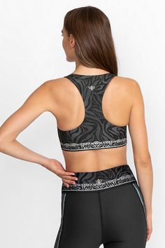 Crafted from a moisture-wicking fabric with a hint of stretch, the Bee Active Reversible Sports Bra is designed for any type of workout. Offering wide shoulder straps and a scoop neckline for comfort, this beautifully adorned bra features a unique pattern with a bold trim for an eye-catching look. Style with the Bee Active Leggings and a classic white button-down for a look that goes easily from the gym to brunch. Johnny Was Women's Bee Active Reversible Sports Bra in Lona Black, Size Small Sports Bra Pattern, Bra Sewing, Bra Pattern, Boho Chic Outfits, Pattern Blouse, Women's Blouses, White Button Down, Active Leggings, Embroidered Jeans