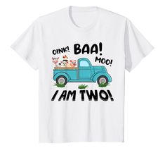 PRICES MAY VARY. Cute Oink Baa Moo I'm 2 Years Old Farm Truck 2nd Birthday tee is great b-day gift for girls, boys, kids, toddlers who were born in 2020 being 2 years old or turns 2 years old & love farm life animals & farming truck wear to birthday party with farm themed. Does your little one love the farm? Fearturing farm truck carrying cow, pig, sheep, chicken with number 2 tee for your daughter, son, little brother, little sister, nephew, niece, grandkid who is a future farmer, farming life Farm Animals Birthday Party Shirt, Truck 2nd Birthday, Old Farm Truck, Farming Life, Farm Trucks, Birthday Tee, Old Love, Old Farm, Number 2