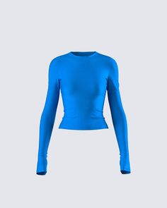 A little pop of color never hurt nobody 😜 Made from stretch jersey fabric, and complete with a crew neck, long sleeves, and a bodycon fit for the perfect sleek and sexy everyday piece 💙 Blue Jersey, Jersey Long Sleeve, Crop Top Outfits, White Jersey, Baddie Outfits Casual, Tee Dress, White Mini Dress, Jersey Fabric, Pretty Outfits