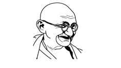 a black and white drawing of a man with glasses on it's face, looking to the side