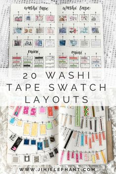 the 25 washi tape swatch layout is shown with text overlay