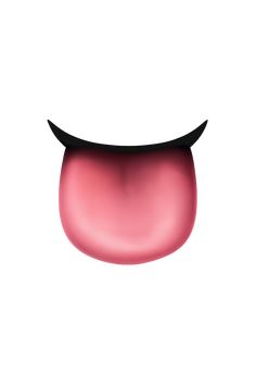 a pink lip with black tips on it