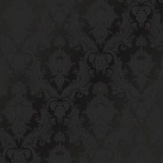 a black and white wallpaper with an ornate design on the bottom half of it