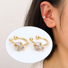 ★ High quality real gold plated brass earring clips, color not easily tarnish, lead nickel free ★ Size: 13x12mm approx. Quantity: 10pcs=5 pairs Color: gold  Material: gold plated brass  See the last picture, we have rubber covers that match this earring and comfort ears: https://www.etsy.com/listing/691605326/20pcs-rubber-covers-for-clip-on-earrings ❤ More gold plated brass items here: ❤ https://www.etsy.com/shop/Nbeads?search_query=GB ❤ More metal findings(brass, silver, alloy etc.) here: ❤ https://www.etsy.com/shop/Nbeads?section_id=6656259 Trendy Adjustable Gold Cartilage Earrings, Adjustable Gold Clip-on Cartilage Earrings, Adjustable Gold Clip-on Ear Cuff, Adjustable Hypoallergenic Gold Ear Cuff, Earring Clips, Pave Ear Cuff, Brass Items, Brass Earrings, Gold Material