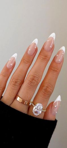 White French Nails With Pearls, French With Pearl Nails, White And Pearl Nails, Bridal Pearl Nails, Pearl Nails Wedding, Pearl Wedding Nails For Bride, French Nails Bride, Wedding Pearl Nails, Nail Bride Wedding