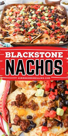 Learn how to make Blackstone nachos! It is an easy appetizer recipe for a crowd. It is simple to make yet the result is mouth-watering fun party snack. Share this Blackstone nachos recipe to your friends! Black Stone Nachos Recipes, Blackstone Tortilla Recipes, Blackstone For A Crowd, Blackstone Nachos Recipe, Blackstone Snacks, Blackstone Appetizer Recipes, Blackstone Recipes For A Crowd, Blackstone Appetizers, Blackstone Nachos