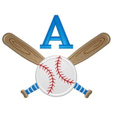 a baseball bat and ball with the letter a in the middle on a white background