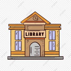 a library building with the word library on it