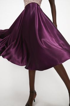 Structured Satin Midi Skirt - Aubergine - Sure to put a swish in your step, this structured satin skirt  was made for twirling. Its high-rise fit and flowing midi length pair perfectly with a cropped top to show off your waistline. Latest Skirts, Satin Midi Skirt, Satin Skirt, Midi Length, Tie Dye Skirt, Midi Skirt, Satin, Crop Tops