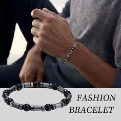 Enhance your style with this stylish and elegant FZ Hematite Beads Chain 8MM Black Elastic Bracelet. The 8MM size adds a touch of sophistication while the black elastic provides comfort and ease of wear. Elevate any outfit with this sleek accessory. Gender: Men Material: Metal Metals Type: Stainless Steel Bracelets Type: Chain & Link Bracelets Chain Type: Beaded Bracelet Item Type: Bracelets Clasp Type: Hidden-safety-clasp Compatibility: All Compatible Shape\pattern: Round Model Number: VNOX-BR- Casual Black Hematite Jewelry, Elegant Adjustable Hematite Stretch Bracelet, Modern Black Bracelets With Black Beads, Black Beaded Metal Bracelets, Adjustable Black Hematite Stretch Bracelet, Black Adjustable Hematite Stretch Bracelet, Trendy Black Metal Beaded Bracelets, Elegant Black Hematite Bracelets, Trendy Black Beaded Bracelet With 8mm Beads