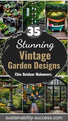 35 Vintage Garden Decor Ideas To Elevate Your Outdoor Space Antique Garden Ideas, Vintage Garden Ideas, Backyard Revamp, Timeless Decorating, Vintage Outdoor Decor, Garden Bathtub, Kitchen Bars, Junk Garden, Garden Aesthetics