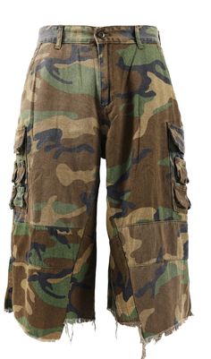 The Camouflage Cargo Shorts feature a classic camouflage print that adds a rugged and adventurous touch to your casual wardrobe. Made from high-quality, durable fabric, these shorts ensure comfort and longevity. The cargo design includes multiple pockets for added functionality and practicality. Fabric Information: Workwear twill fabric, 130Z. Features: Grenade pockets, TWOMANARMY design. Model's measurements: Height 180cm, Weight 65kg, wearing size M. Camouflage Cargo Shorts, Cargo Design, Camouflage Print, Twill Fabric, Casual Wardrobe, Cargo Shorts, Streetwear Fashion, Camouflage, Work Wear