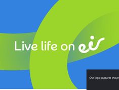 an advertisement with the words live life on eqr in white and green swirls