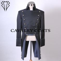 "New Men Black Cotton Musical Les Miserable Norm Lewis Javert Jacket,Steampunk Tailcoat, Gothic Tailcoat, Victorian Tailcoat By Cavalry Coats Worldwide Expedited Shipping ARTICLE DESCRIPTION CHARACTERISTICS: 100% Cotton Custom Fit Style. Main color: Black Professionally stitched Size Note: To ensure we create the ideal costume for you, kindly provide the following measurements: Chest Size: Measure the circumference of your chest at its widest point. Waist Size: Measure around your natural waistline, typically the narrowest part of your torso. Shoulder to Shoulder: Measure from the tip of one shoulder across your back to the tip of the other shoulder. Sleeve Length: Measure from the top of your shoulder down to your wrist. Jacket Length: Measure from the base of your neck down to your desir Fitted Military Outerwear For Cosplay, Military Style Fitted Outerwear For Cosplay, Black Military Outerwear With Epaulettes, Black Historical Winter Outerwear, Military Outerwear With Epaulettes For Costume, Black Historical Design Outerwear For Costume, Gothic Tailcoat, Steampunk Tailcoat, Norm Lewis