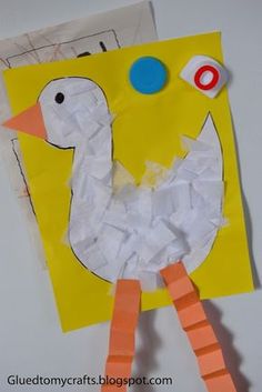 a duck made out of construction paper