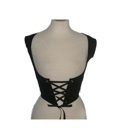 This vest is made of black twill.  It has a front lace up with grommets and black grosgrain ribbon.  There is plastic boning down the center front.  The hems & armholes are edged with black binding. Small fits bust of 30" to 33" and waist of 22" to 25". Medium fits bust of 33" to 36" and waist of 25" to 28". Large fits bust of 36" to 39" and waist of 28" to 31". Xlarge fits bust of 39" to 42" and waist of 31" to 34". Medieval Goth, Renn Faire, Women's Costumes, Festival Wear, Grosgrain Ribbon, Lace Front, Bodice, Lace Up, Festival