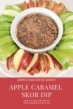 an apple and oatmeal skor dip on a plate