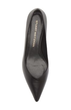 Complete your look with the classic charm of this pointy-toe pump lifted by a just-right kitten heel. 1 1/4" heel Leather or textile upper/synthetic lining/leather and synthetic sole Imported Classic 4-inch Kitten Heels For Business, Classic Fitted Kitten Heels With Reinforced Heel, Classic Black Kitten Heels With Deep Heel Cup, Pointed Kitten Heels For Office, Classic Black Kitten Heels, Formal Pointed Kitten Heels, Classic Pointed Toe Kitten Heels, Classic Fitted Kitten Heels With Sculpted Heel, Classic Fitted Closed Toe Kitten Heels