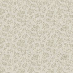 an old wallpaper pattern with flowers and leaves on the side, in light green