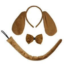 the costume is made to look like a dog's ears, tail, and headband