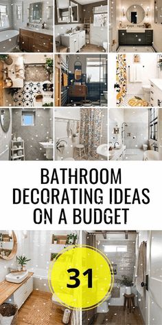 bathroom decor ideas on a budget with the title overlaying it's image