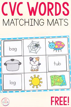 the cvc words matching mats are great for beginning with letters and numbers, so you can use them to practice letter recognition