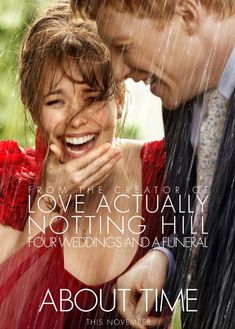 the movie about time features two people laughing and one is holding an umbrella in the rain