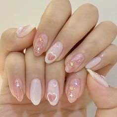 Korean Nail Art, Blush Nails, Pretty Gel Nails, Cute Gel Nails, Nail Trends