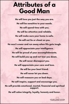 attributes of a good man What Makes A Great Relationship, Qualities Of A Good Partner, Qualities To Look For In A Man, Effort In A Relationship, Relationship Qualities, Qualities Of A Good Man, Qualities In A Partner, A Good Partner, Relationship Journal