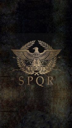 the cover to spqr's album, featuring an eagle and two wreaths