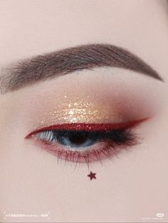 Hair Dye Colors For Asians, Red Eyeshadow Hooded Eyes, Lunar New Year Makeup, Dark Red Makeup, Christmas Makeup Looks Simple, Makeup Ideas For Summer, Soft Pink Makeup, Uni Makeup, Christmas Eyeshadow Looks