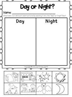 a printable day or night worksheet