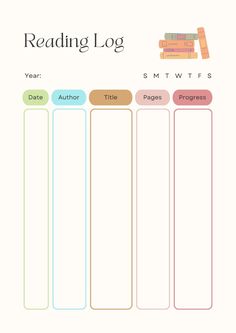 the reading log is filled with books, and has four different levels to choose from