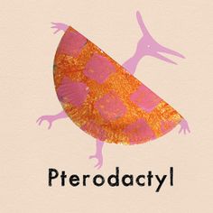 an orange and pink object with the word petrodacty on it